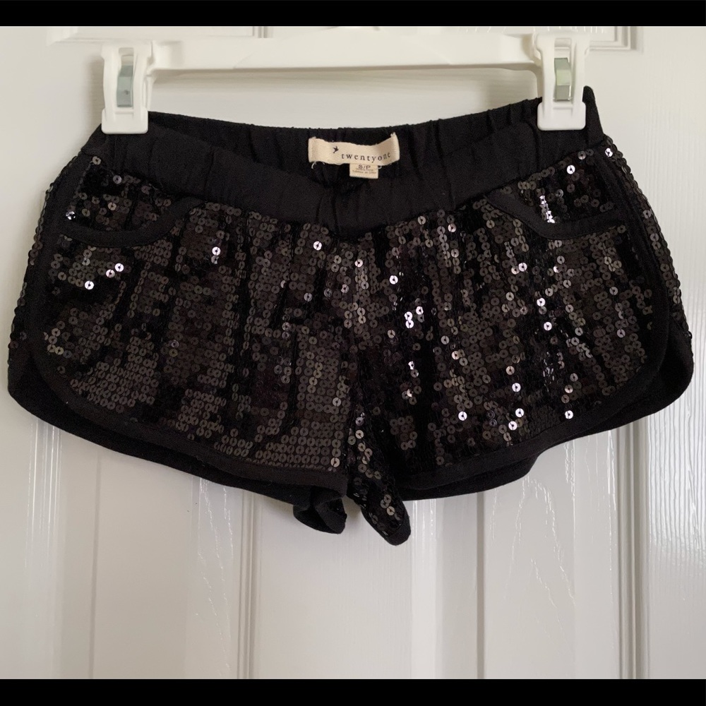 Black sequin shorts